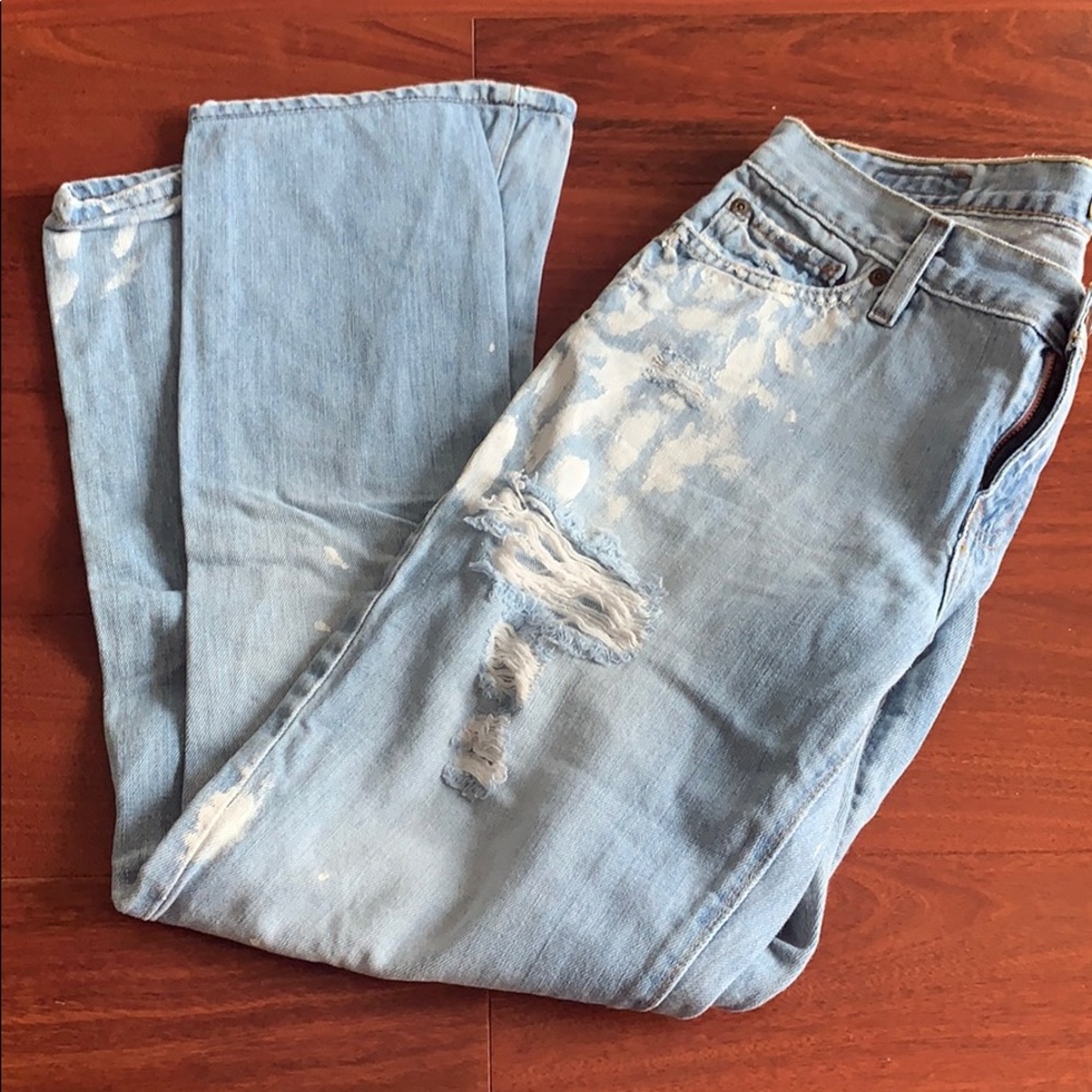 Abercrombie Boyfriend Ripped Jeans with Paint